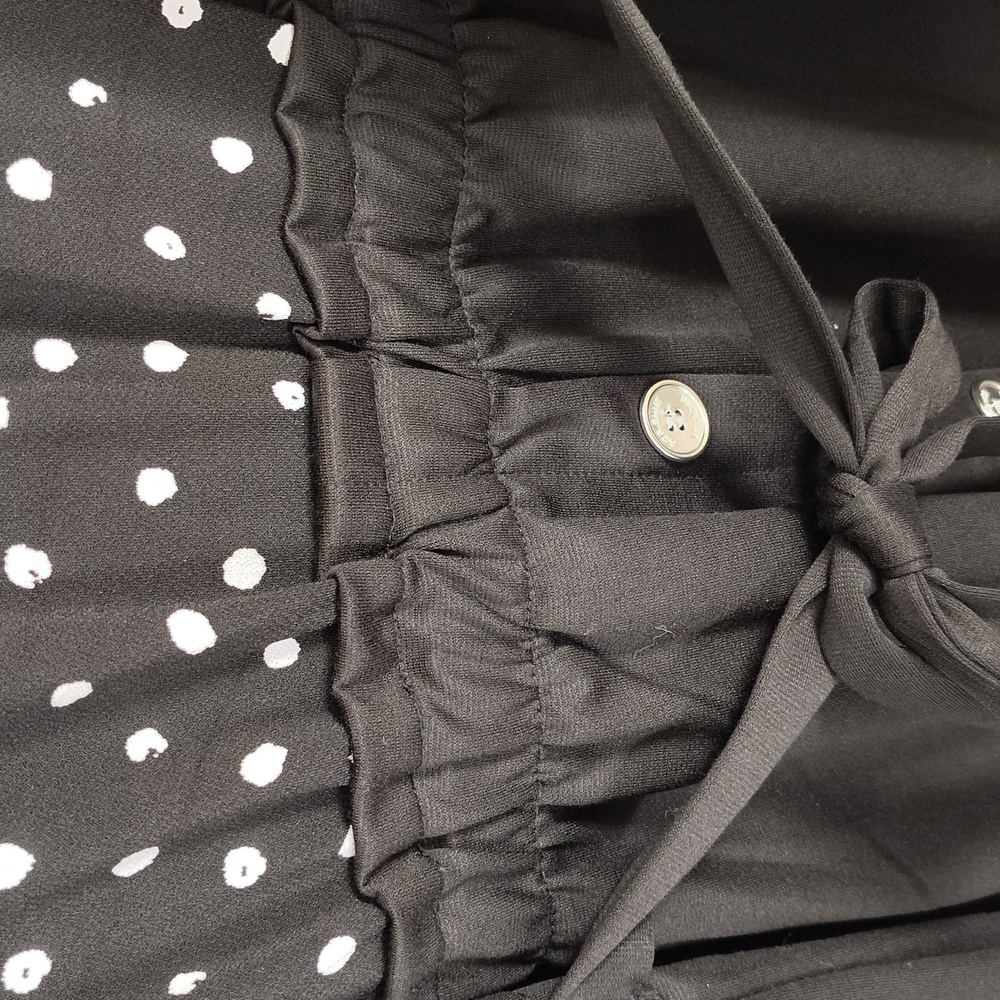 Adrienne Vittadini NWT size Large black & white, elastic waist, polka dot dress - Picture 4 of 9